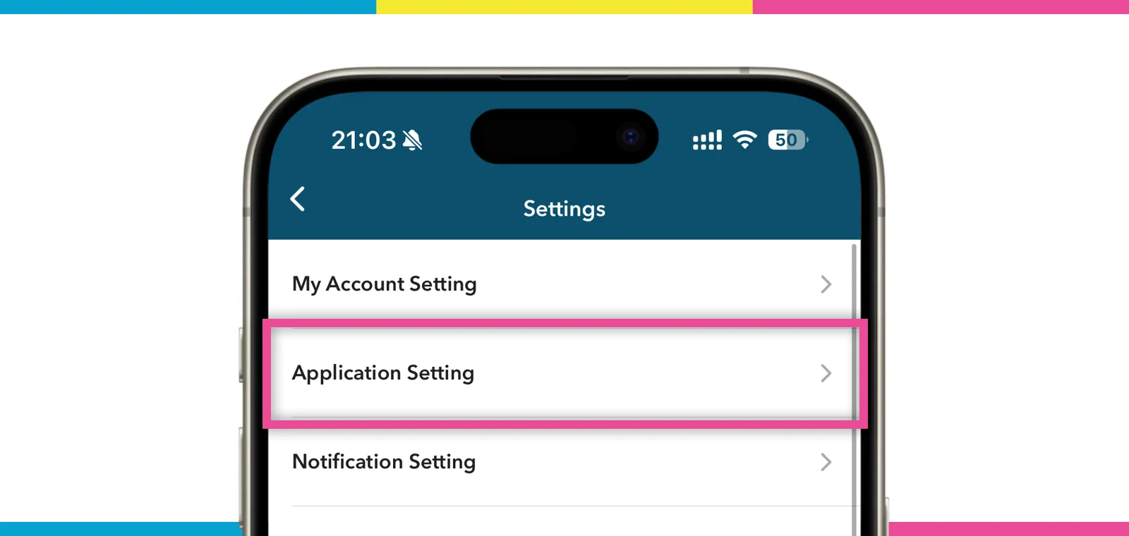 設定画面–アプリケーション設定